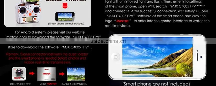 MJX X300C WIFI FPV Headless Mode 2.4G Remote Control Quadcopter with C4005 Camera