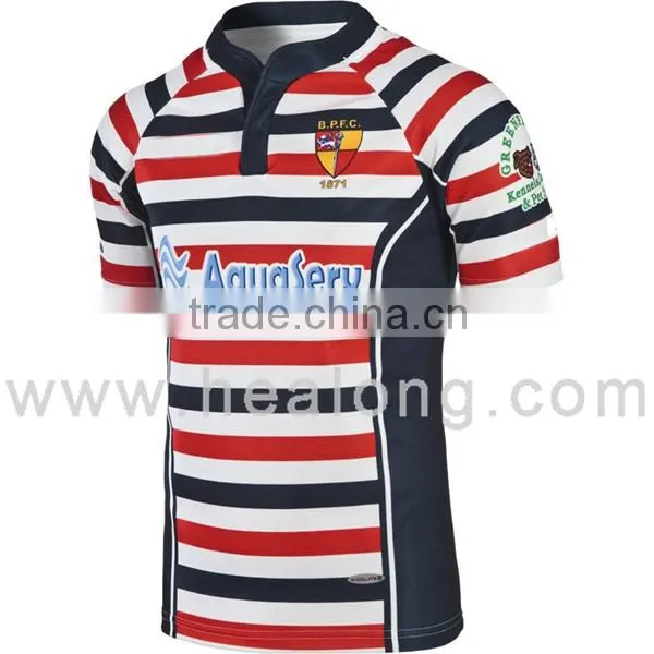 2014 new design Customized sublimated rugby jersey