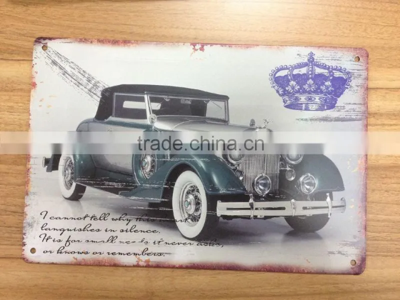 decorative car flat tin sign