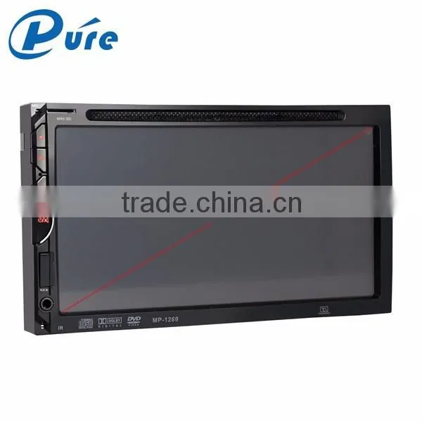 6.95 inch double din car dvd player support handsfree call and DVD/CD/SD card Player