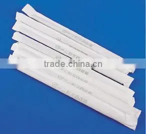 Strip color plastic drinking straw with individual paper packing