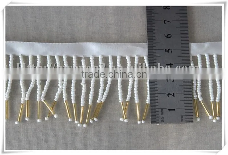 China fashion white beaded fringe trim Lampshade beads Fringe for decoration