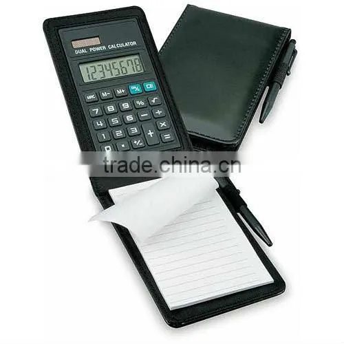 pocket calculator Notepad with calculator and pen