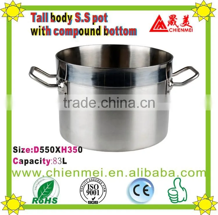 03 style Professional quality short Body Large commercial Stock Pot/commercial cooking pot/outdoor pot metal