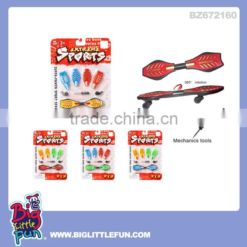 Self assemble toy extreme sport ice skates toy