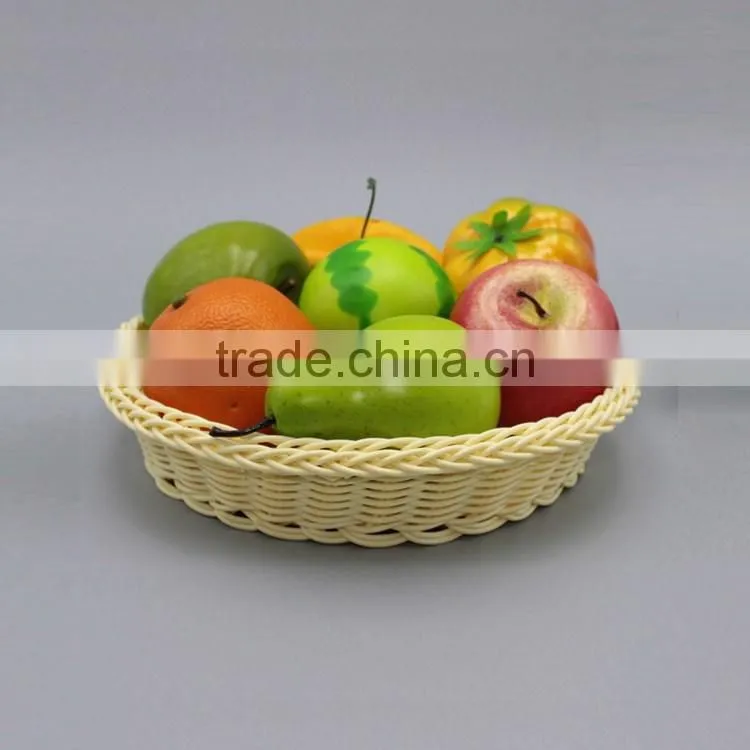 Set of 5 design eco-friendly plastic wicker woven fruit bread basket mini baskets wholesale