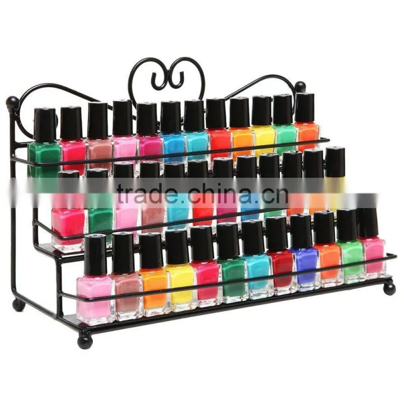 Queen design metal 3-tire nail polish display rack