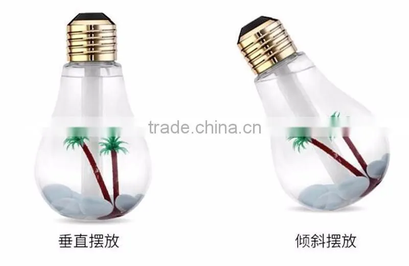 Colorful bulbs humidifier Humidifier office desktop Built-in micro landscape nightlights humidifier