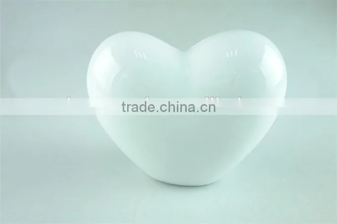 stock porcelain white lovely heart shaped money box