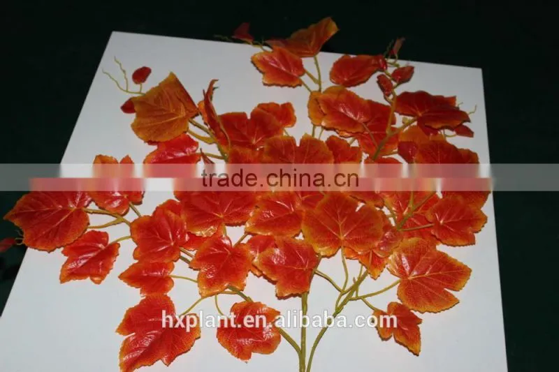 plastic artificial grape red leaves for home decoration