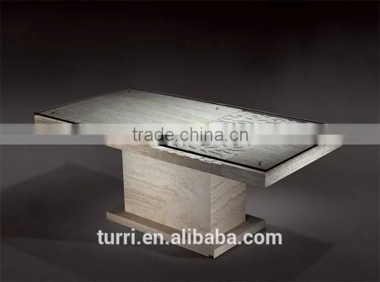 Modern white Iran travertine rectangle center table