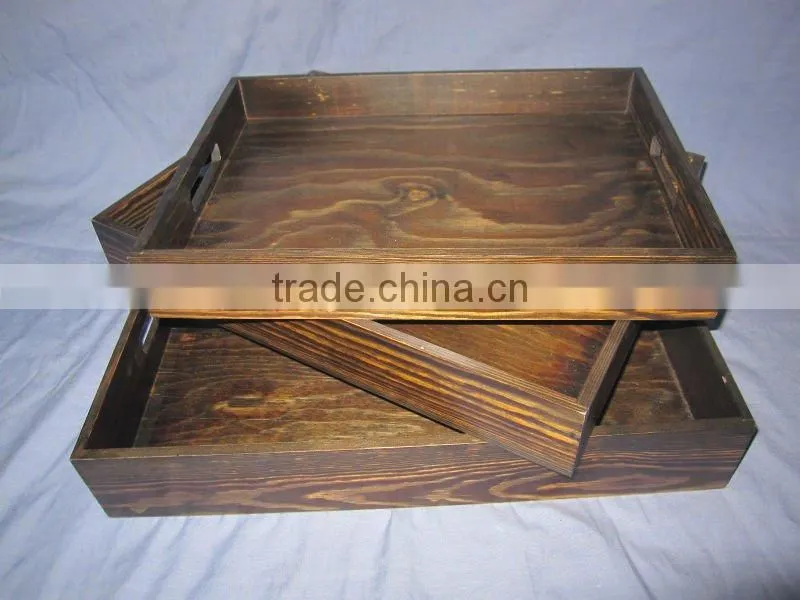 black small wooden tray food serving tray wholesale