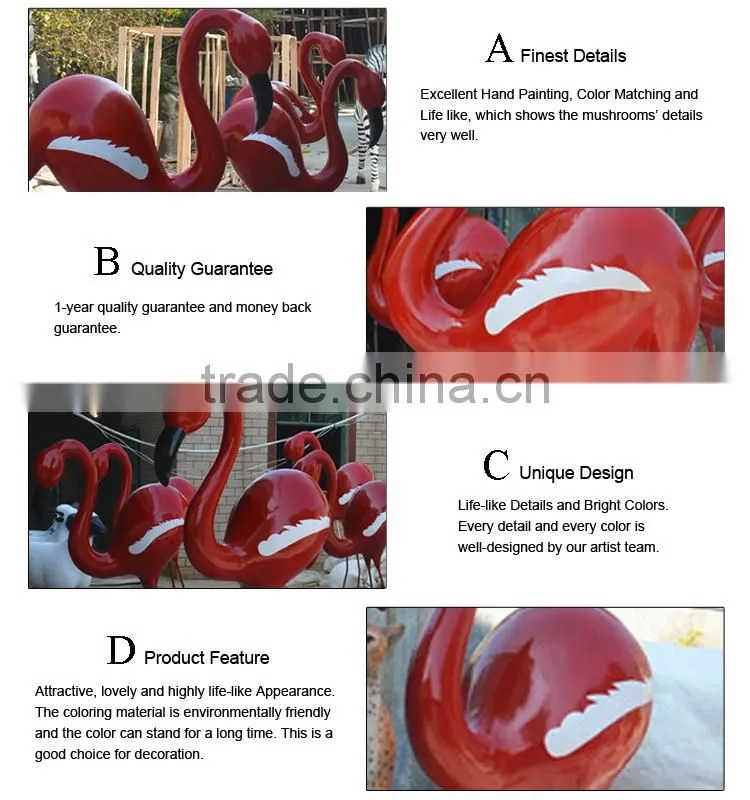 garden decoration animals resin crafts fiberglass flamingo statue