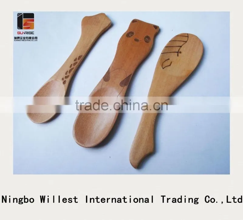 Profesional manufacture wooden lovely spoon, salt or spice kitchen spoons