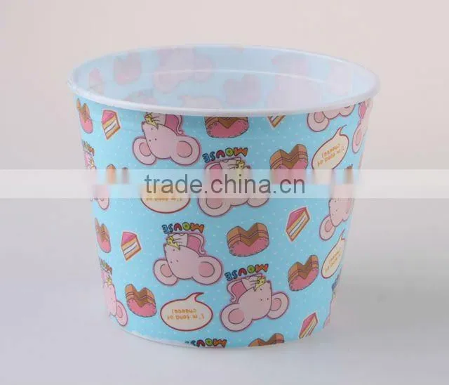 plastic Colorful Popcorn Bucket 1300ML custom printed popcorn buckets