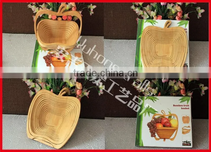 Apple shape Chinese bambooo crafts fruit basket