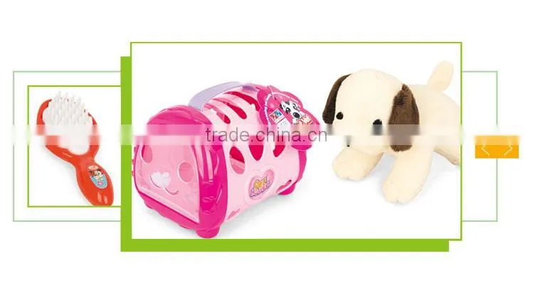 Funny indoor play set plush pet dog house toy kids gift wholesale