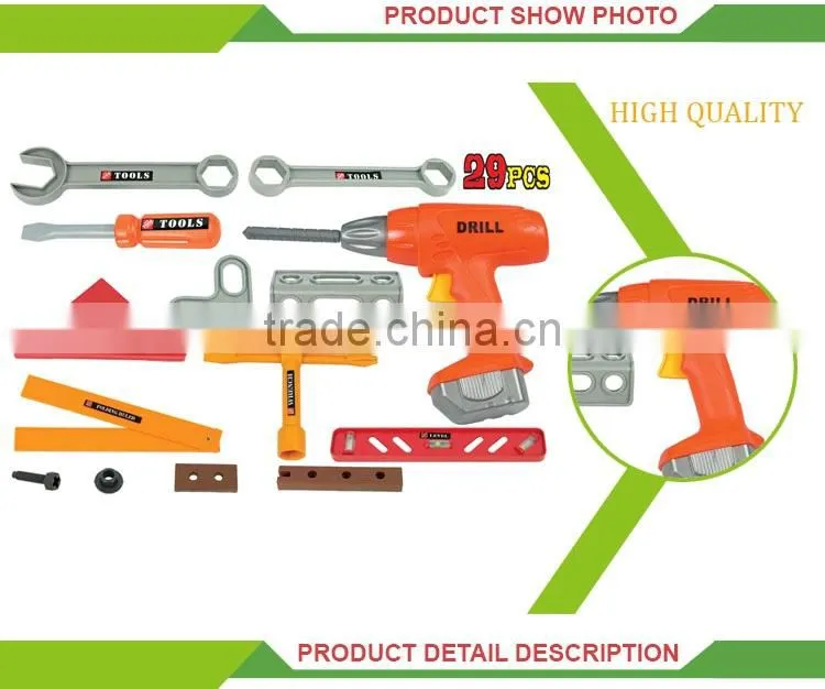 Latest plastic pretend play kids games mini toy mechanic tool box set