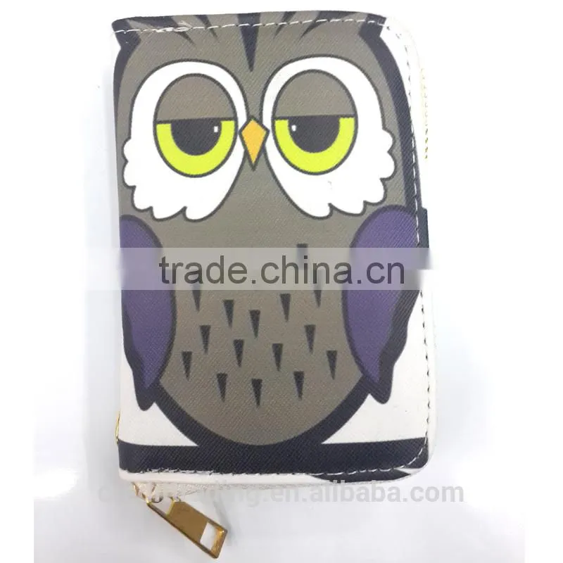 2015 New Fashion PU Leather Women Wallet Owl Printed