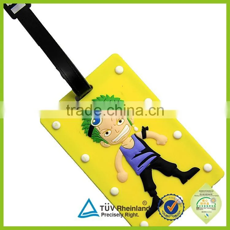 Wholesale shaped travel cartoon design 2015 cheap soft pvc luggage tags