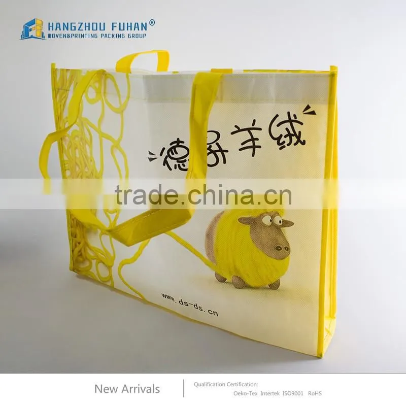 Yellow Logo Printing Woolen Sweater PP Woven Packing Bag