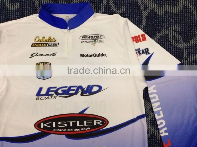 Hongen apparel popular sales dye sublimation qucik dry custom fishing jersey, waterproof fishing clothing