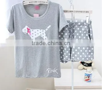 2015 new homewear for summer blank couple sleepwear sets homewear,embroidery shorts sleepwear homewear sets for women or men