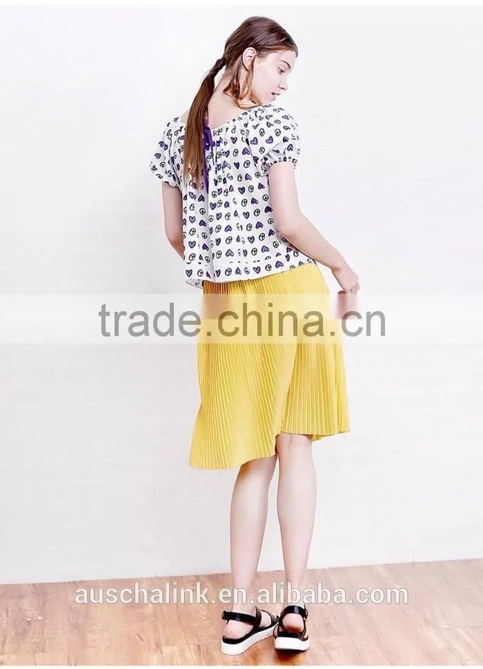new style lady puff sleeve full screen printing t shirt wholesale
