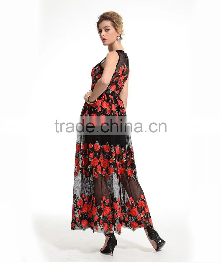 Girl 's Vintage Flower Tulle Layered Cocktail Dress