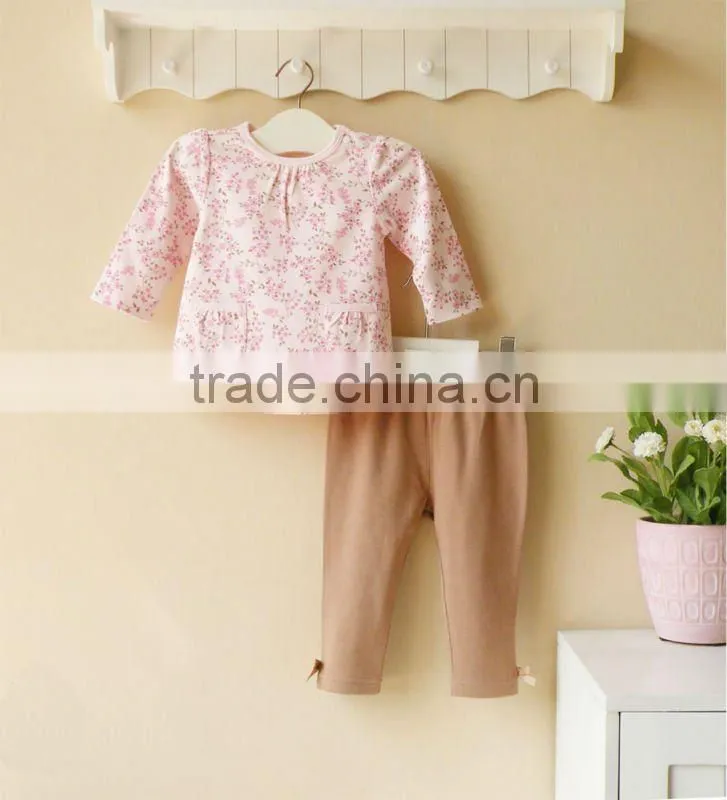 mom and bab 2012 Autumn baby wear 100% cotton top pants set
