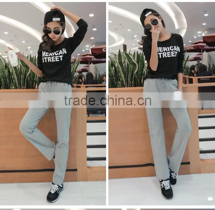 Womens Fashion Drawstring Elastic Waist Pants Casual Pants 2015