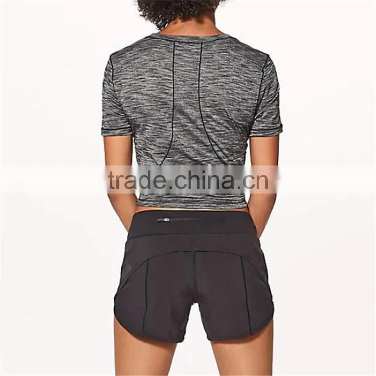 Custom soft blank heather gray bamboo t shirt for womens hot tops in gym