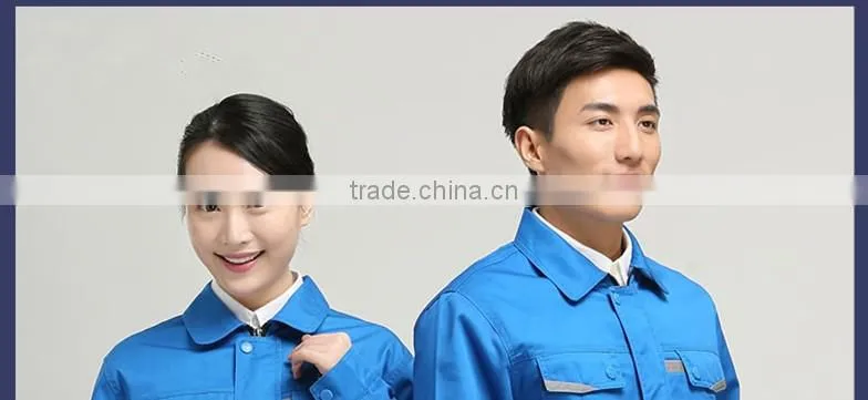 Juqian quality work cloth manufacturer China breathable gray blue unisex workwear uniform industrial uniform