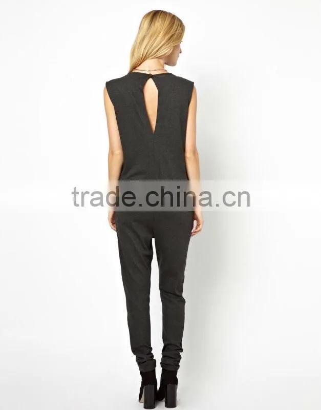 2013 dongguan fashion summer cotton side pocket jumpsuit