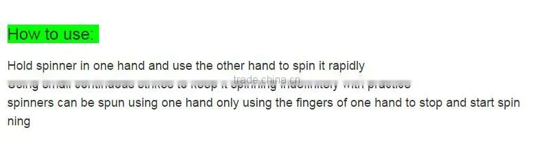 Factory supply Fidget Spinner Bearings Finger Toy Hand Spinner salad spinner