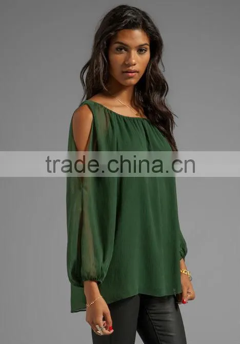 A-Line Cutout Peasant Top