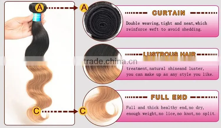 2016 how to start selling brazilian hair ombre weave color 1b/27 body wave