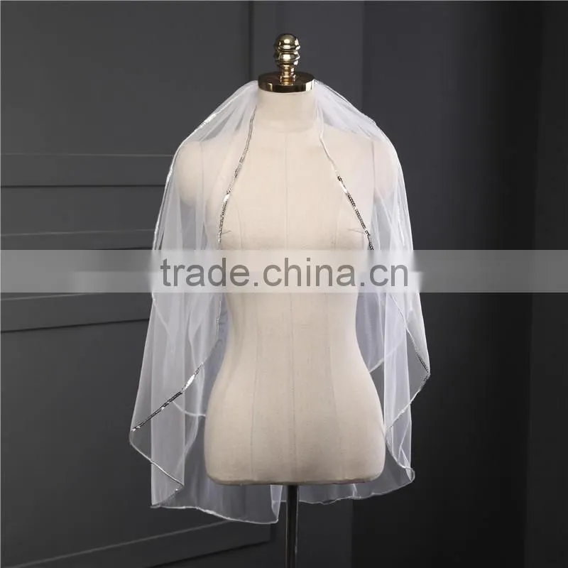 2017 wholesale bridal veils hot sale short elegant bridal wedding veils Fashionable short Tulle Wedding Bridal Veils HL32