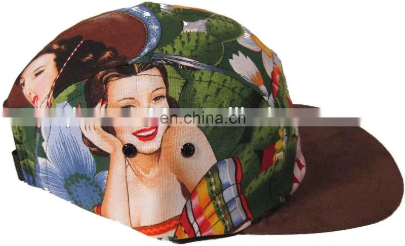 Beauty jewelry blue five panel wool camp snapback hat
