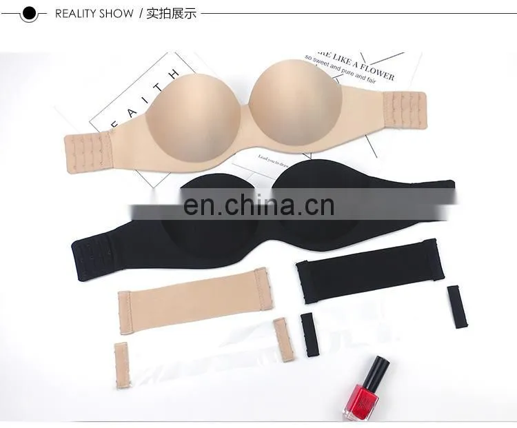 New Fashion Women Bra Sexy 1/2 Cup Seamless Bra Push Up Bralette Half Cup Black A/B/C/D Cup Strapless Invisible Bra Underwear