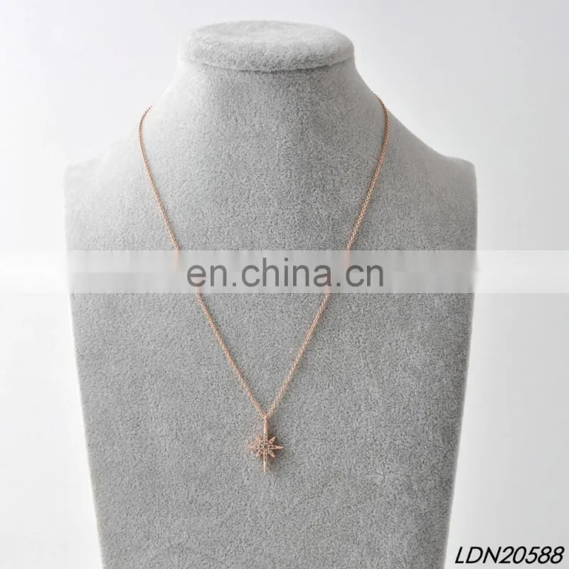 real rose gold necklace with AAA zircon
