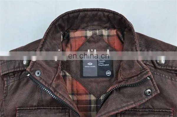 2015 New Leather Motorbike Men Denim Jackets