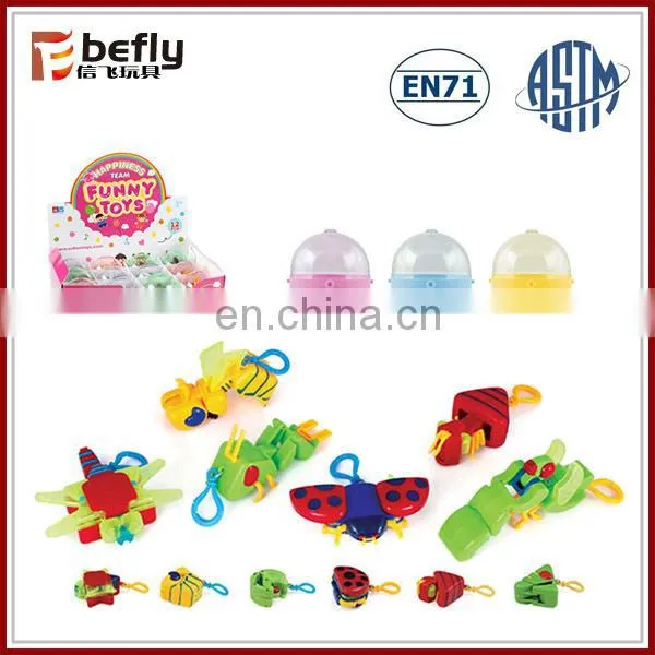 3 style assorted plastic clock fruit crab wind-up toy