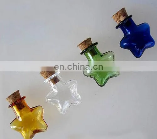 2ml five point star perfume glass bottle with cork