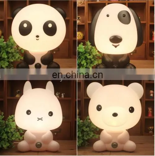 US/EU plug night sleeping lamp baby room Panda/Rabbit/Dog/Bear cartoon light kids bed lamp for gifts