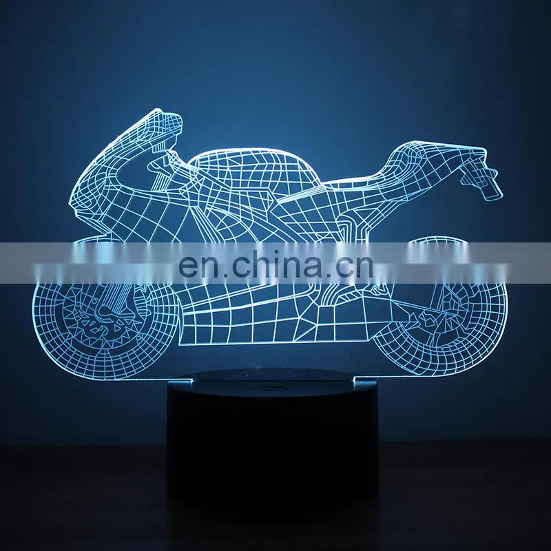 RGB touch black base 3d illusion bedroom usb art night light led desk table lamp