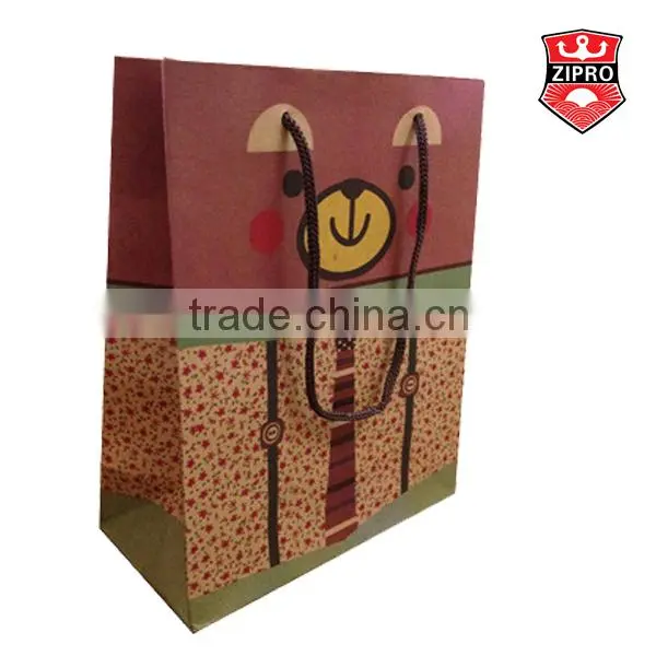 bear photo printing fancy smart shopping paper bag brown kraft gift bag