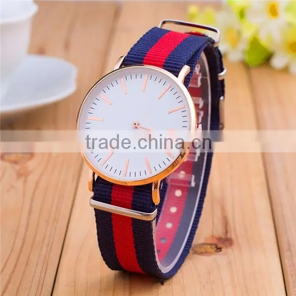 China watch factory promotional men quartz fabric wrist watch for student, wrist watches ladies, charm men watch