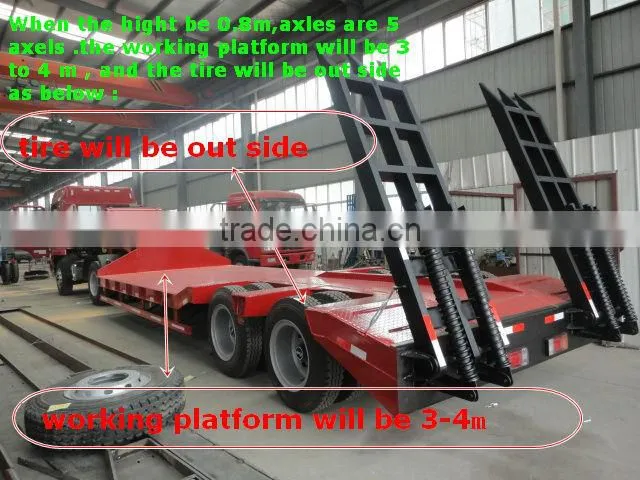 5 axles Low bed semi trailer