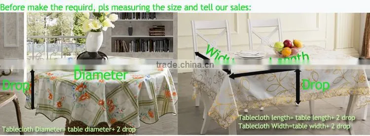 Customized Unique Plastic Designer Embroidered Tablecloth